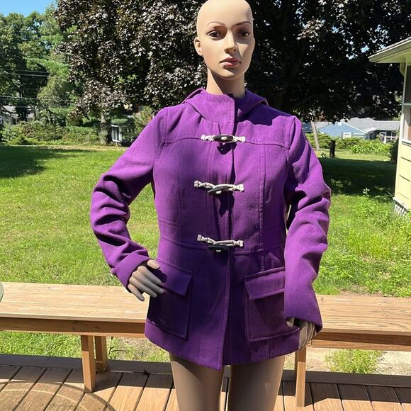 Old Navy Jackets & Blazers - Old Navy Hooded Pea Coat Purple Small